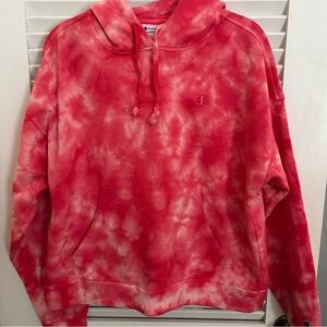 Champion juniors vibrant red tie dye hoodie -M